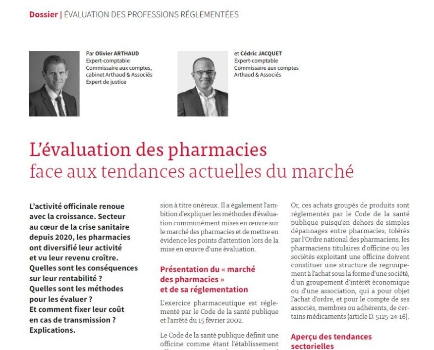 L’évaluation des pharmacies face aux tendances actuelles du marché