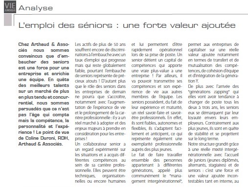 L’emploi des seniors : une forte valeur ajoutée !