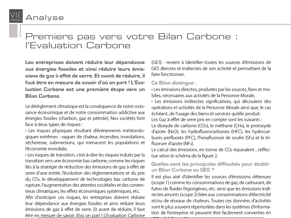 Presse - Premiers pas vers votre bilan carbone : l'évaluation carbone